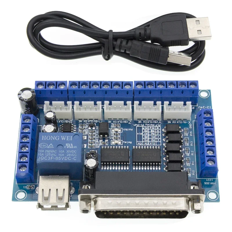 5 Axis CNC Breakout Board With Optical Coupler For Stepper Motor Driver MACH3