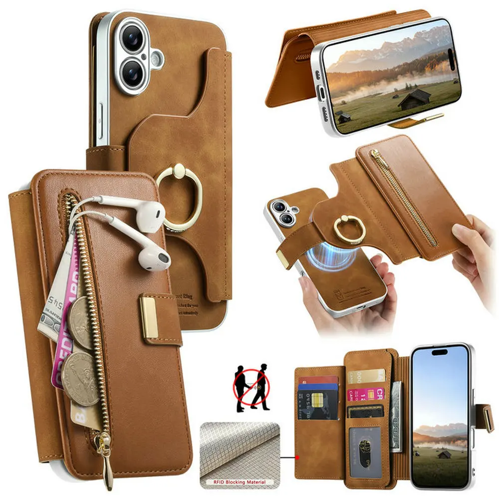 

Luxury Case For Xiaomi 17 2In1 Detachable Zipper Leather Wallet RFID Funda for Xiaomi 17 Magnetic Flip Cover Mi 17 Etui