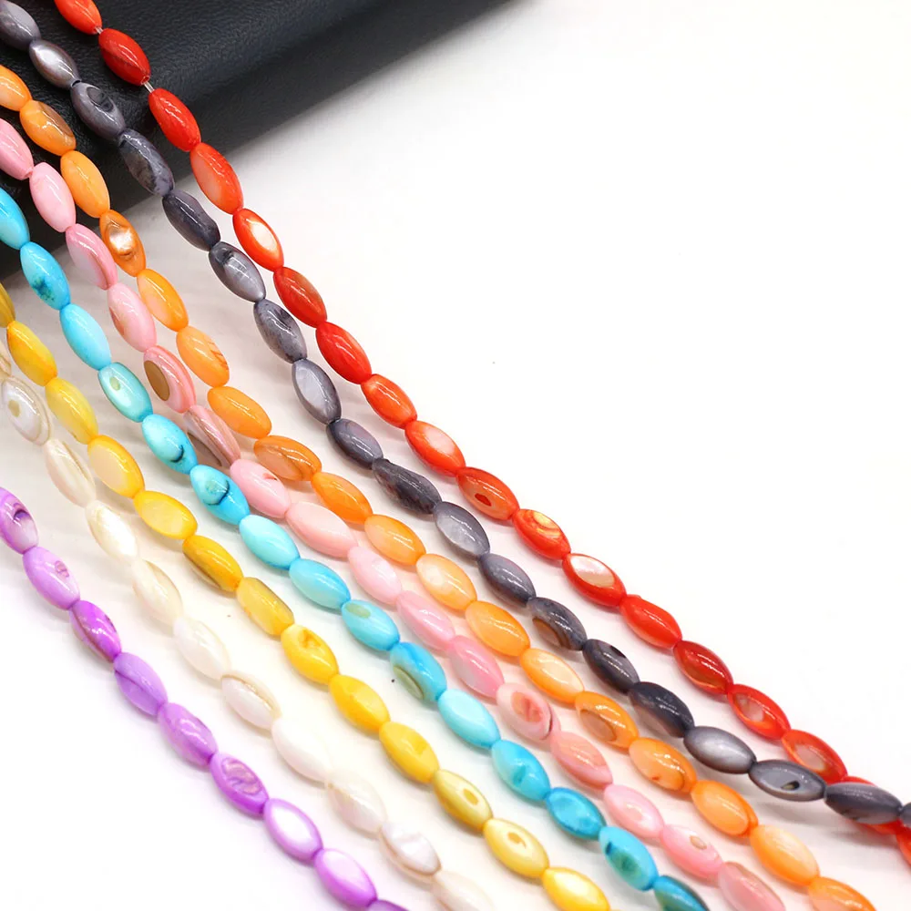 1strand Natural Freshwater Shell Moon/Rice Shape Beads Charms for DIY Necklace Bracelets Handmade Jewelry Accessories Daily Gift