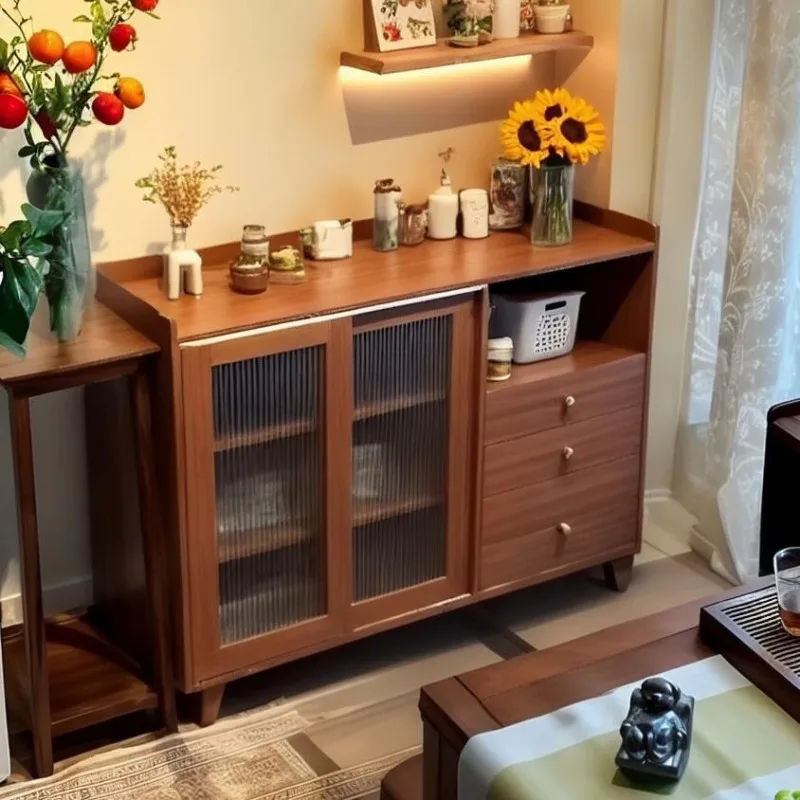 

Tea cabinet, sideboard, living room, wall storage cabinet, household storage cabinet, Chinese medieval style, tea room