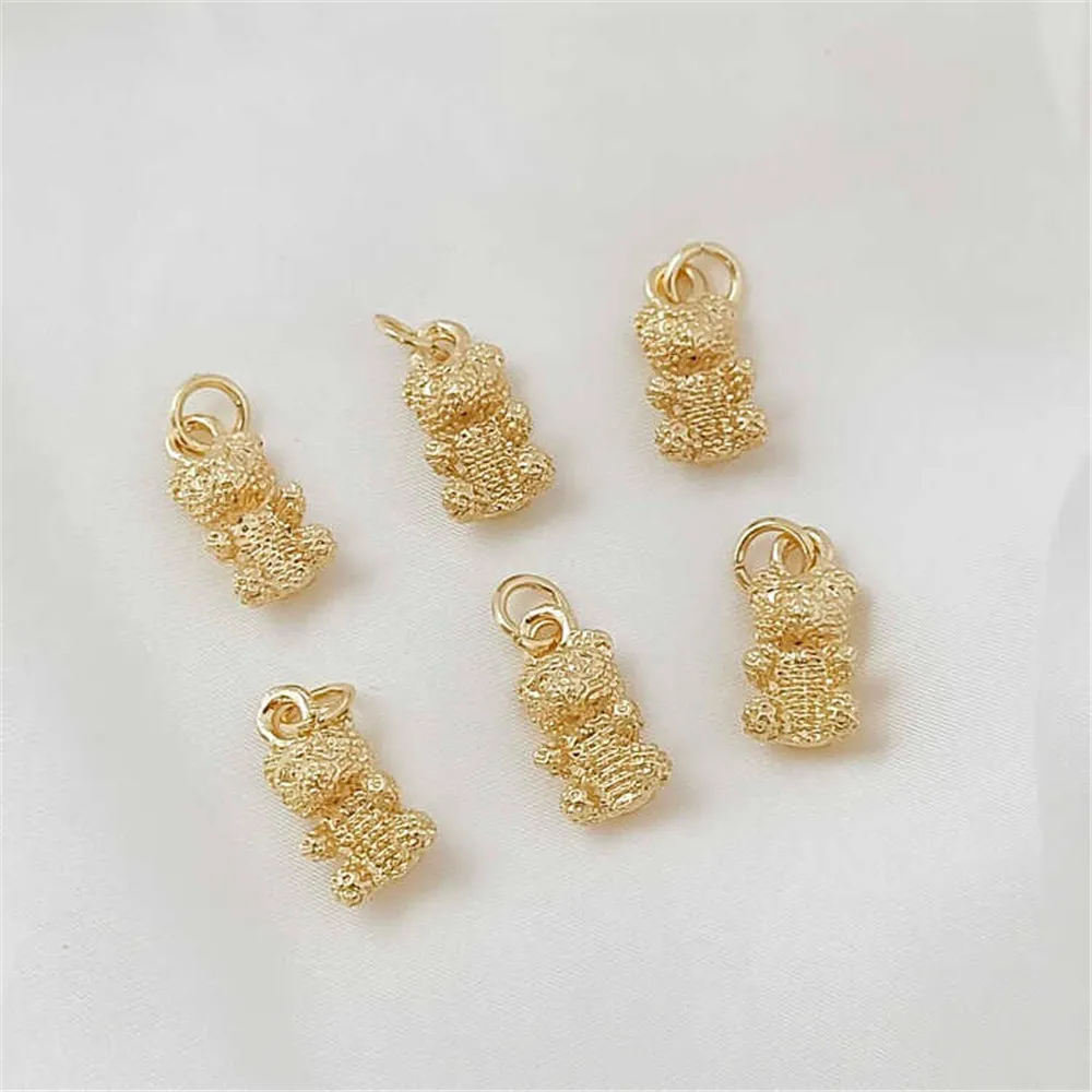 

14K Gold-plated Particle Bear Pendant, Handcrafted Diy Bracelet, Necklace, Earrings and Accessory Materials