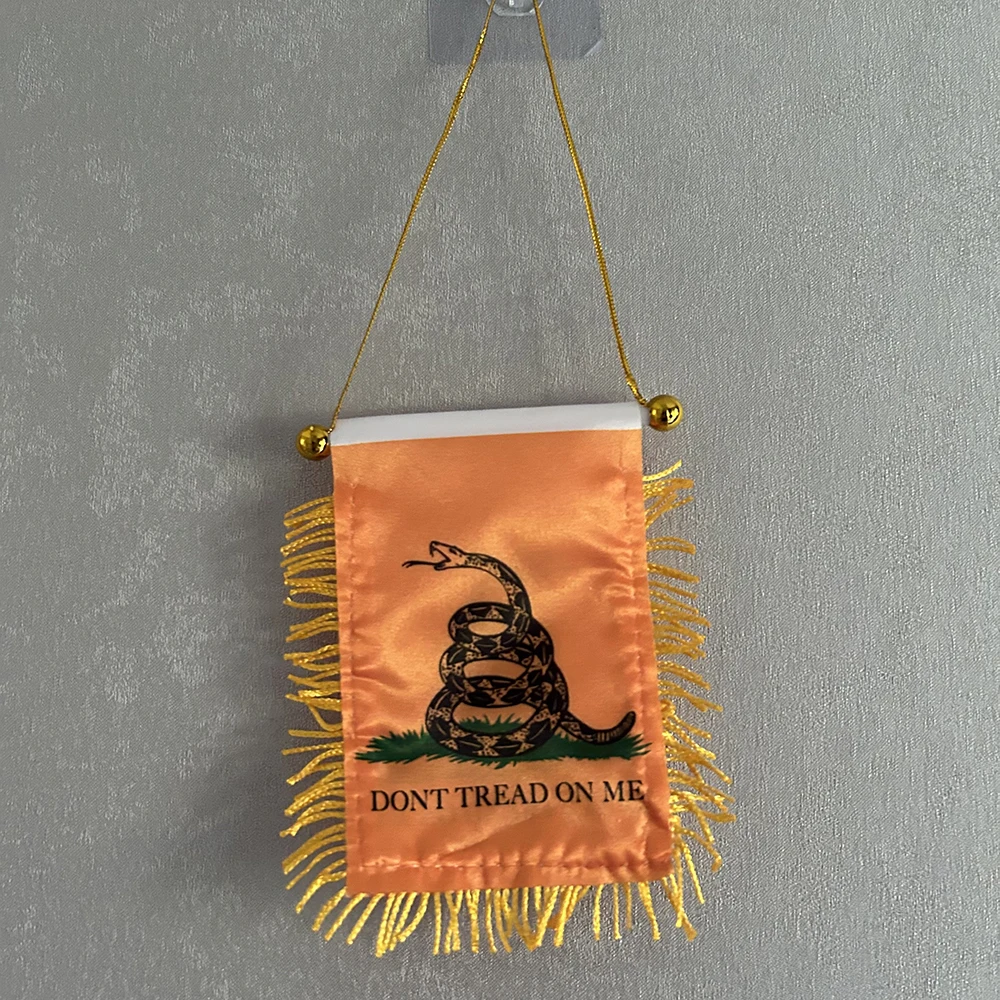 Gadsden Car Window Flag 8*12cm Polyester Double Side Printed 'Don't Tread on Me' Gadsden Hanging Pennant Flags Mini Flag