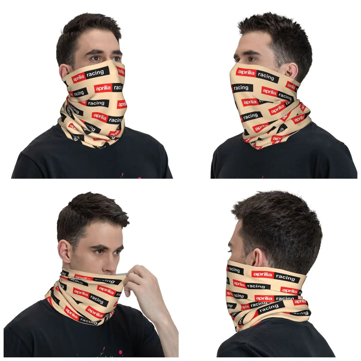 Custom Aprilias Racing Motorcycle Bandana Neck Gaiter for Ski Hunting Women Men Wrap Scarf Headband Warmer Face Scarf Cover