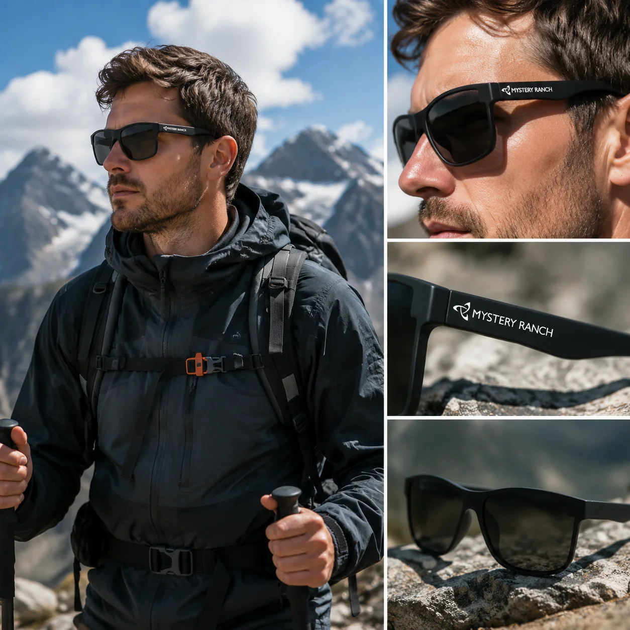 Mysterious Ranch Polarized Men's Sunglasses UV400 Anti glare Glasses Box Packaging Kit Tool Backpack