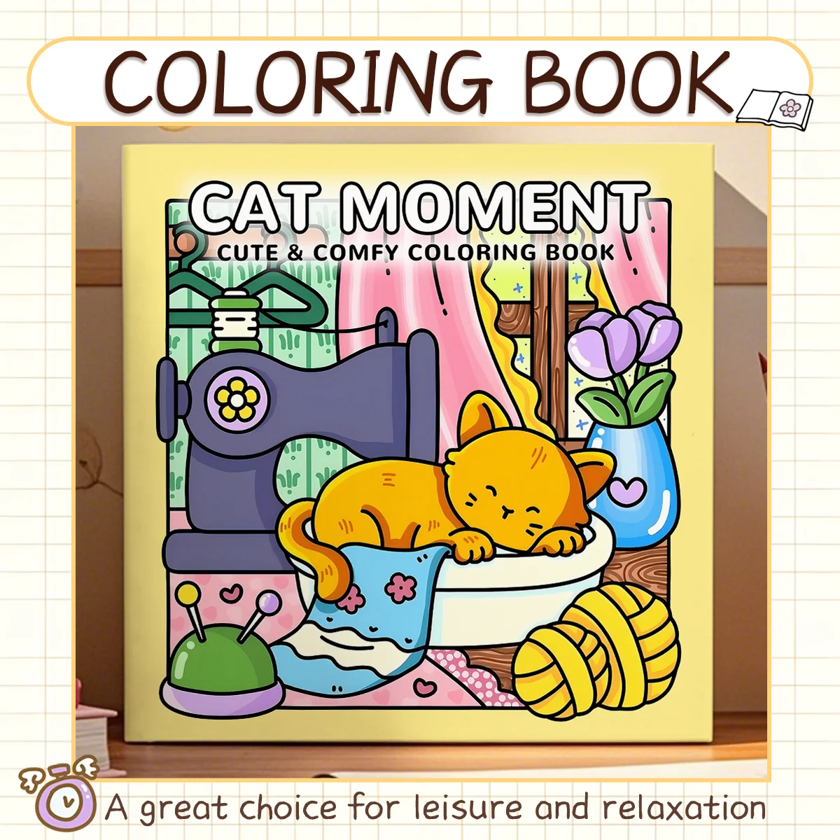 CAT MOMENT Cute & Comfy Coloring Book for Adults Featuring Adorable Creepy Creatures for Relaxation DIY Painting Drawing Books