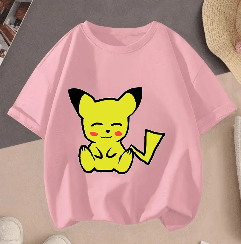 

Pikachu Cartoon Hot Sale Print Casual Summer Short Sleeve Tees 2D 2026 For Children Teenagers Boys Girls