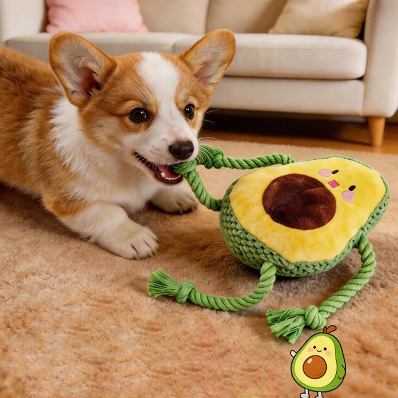 New Pet Plush Toy Avocado Pillow Dog Toy Chew Resistant Bite Proof Pet Supplies Hot Trendy Cute Soft Stuffed Animal for Dogs