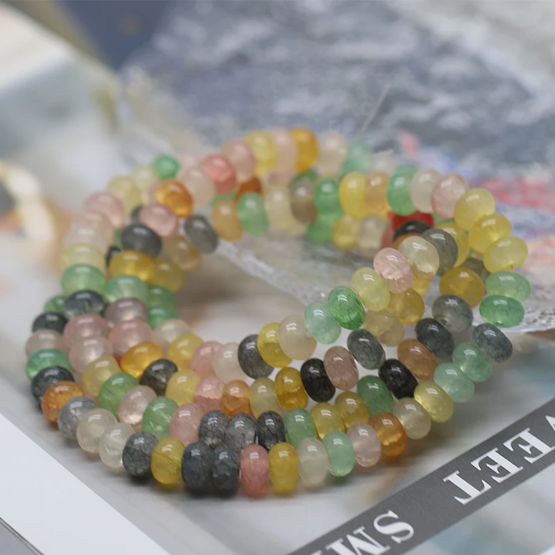 5x8mm 50pcs/bag Mixed Color Glass Bead Wheel Flat Round Loose Beads for Jwelry Making DIY Accessories Handmade image 3