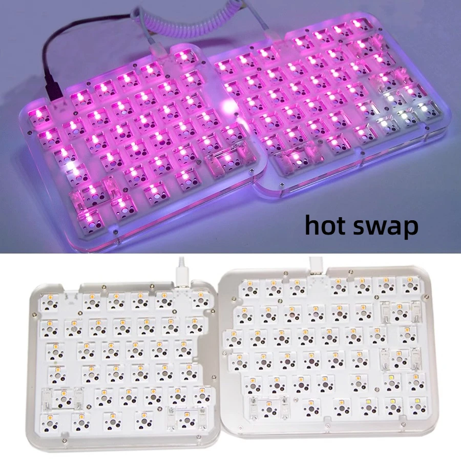 LT-78H Split Wired Mechanical Keyboard Kit Ergonomic Hot Swap 78-key Custom Programming Pc Laptop Accessories Keyboard Kit