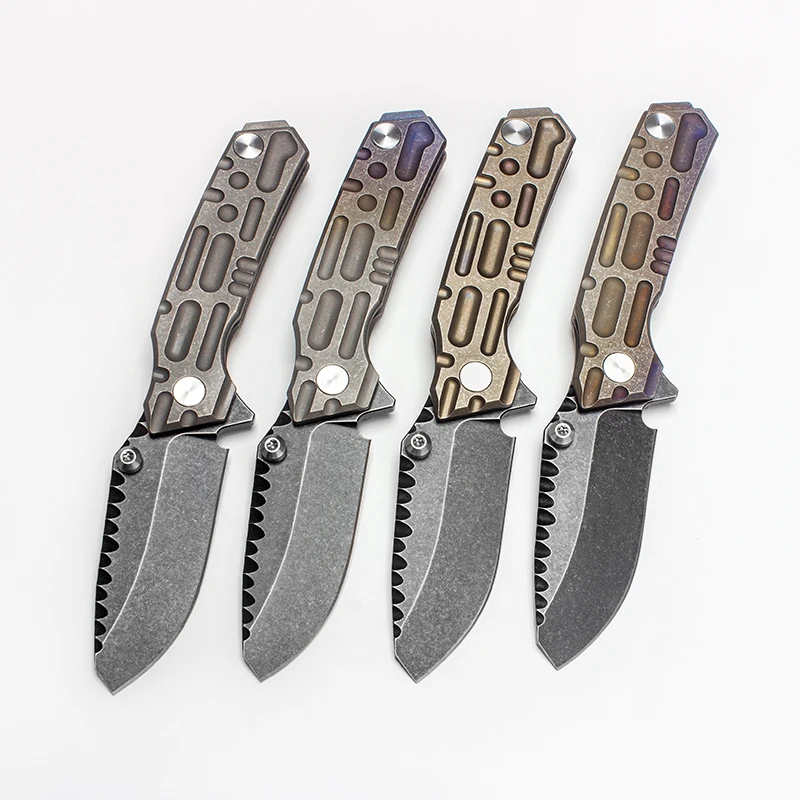 Chung Kui Made Rogue Shark Strong Folding Knife Ti Handle Black S35VN Blade Tactical Pocket EDC Outdoor Equipment Survival Tools