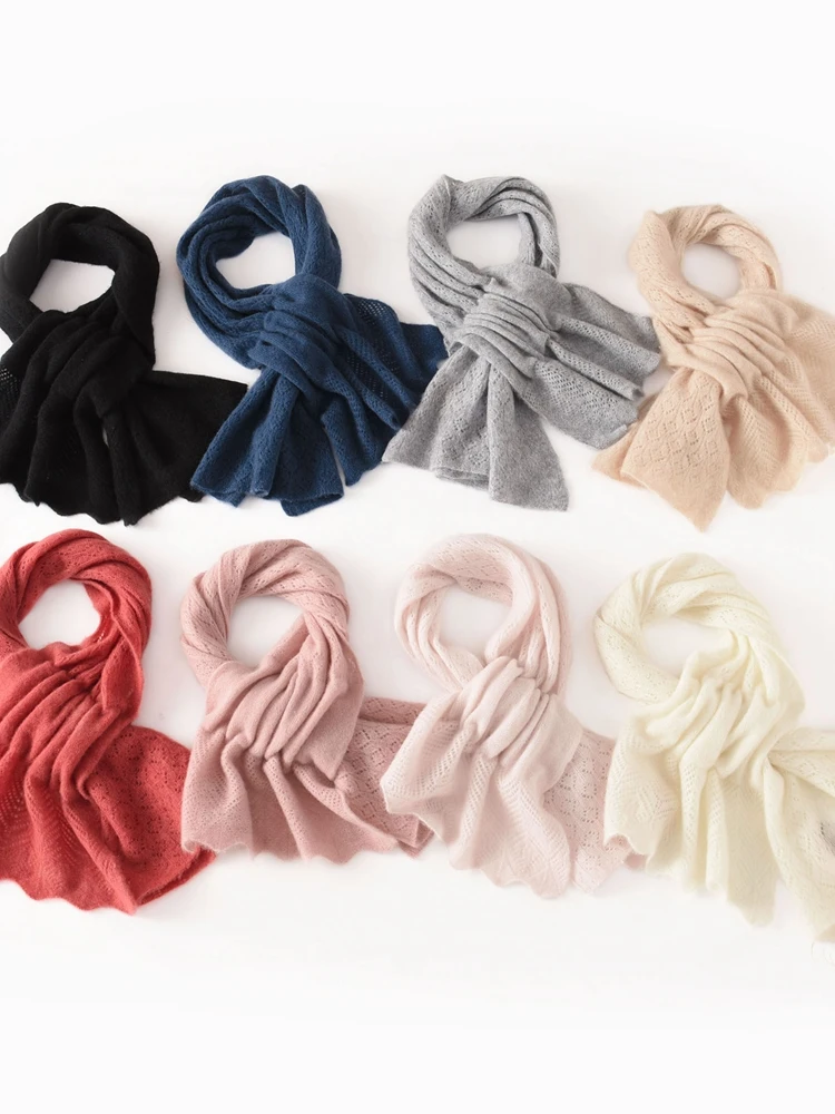 

CHICUU женский 100% кашемировый шарф осень-зима кашемировый вязаный полый базовый мягкий теплый шарф новые модные роскошные топы