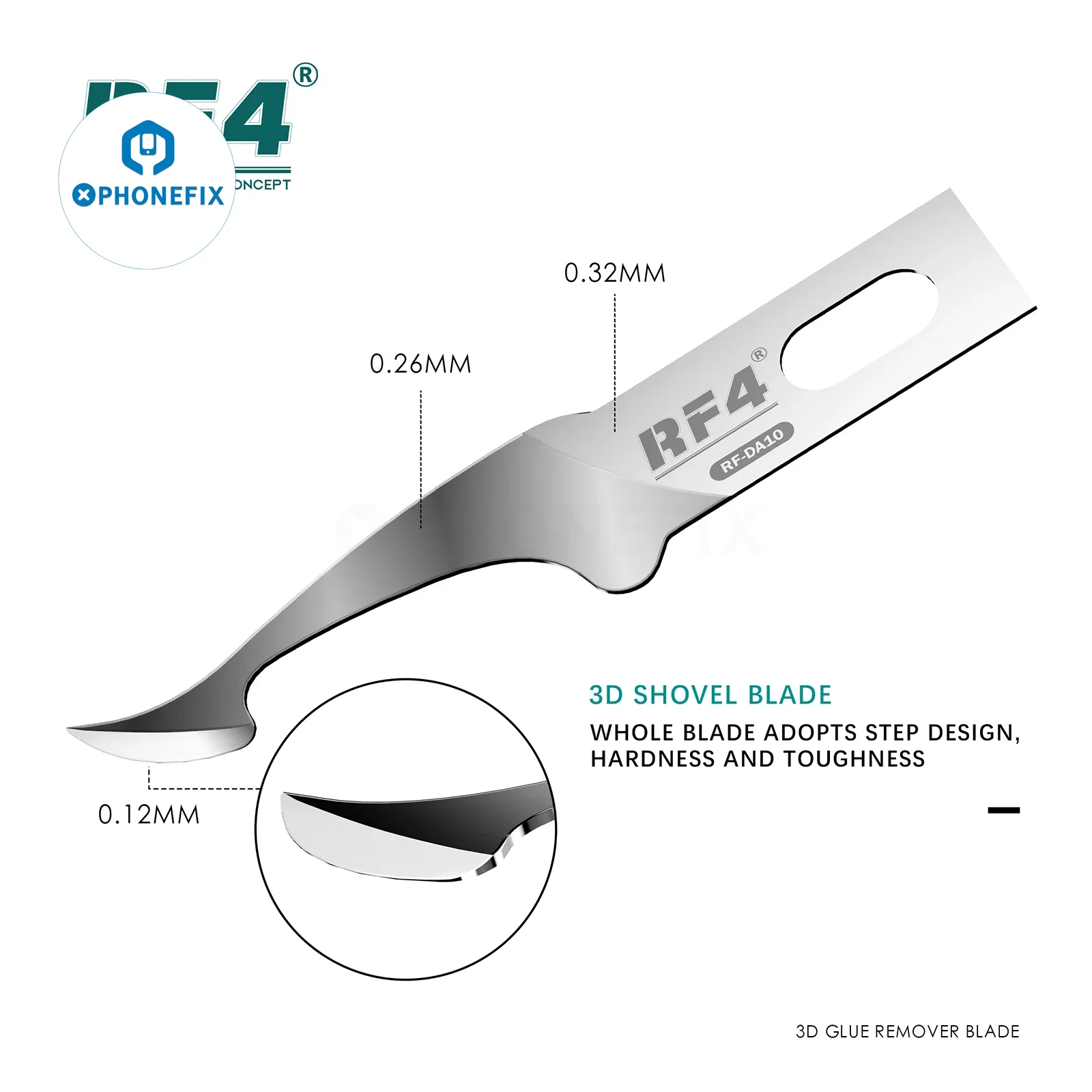 RF4 RF-KB11 3D Shovel Blades Glue Removal Knife IC Anti-static Brush for NAND CPU Layered Edge Tin Scraping Cleaning Prying Tool