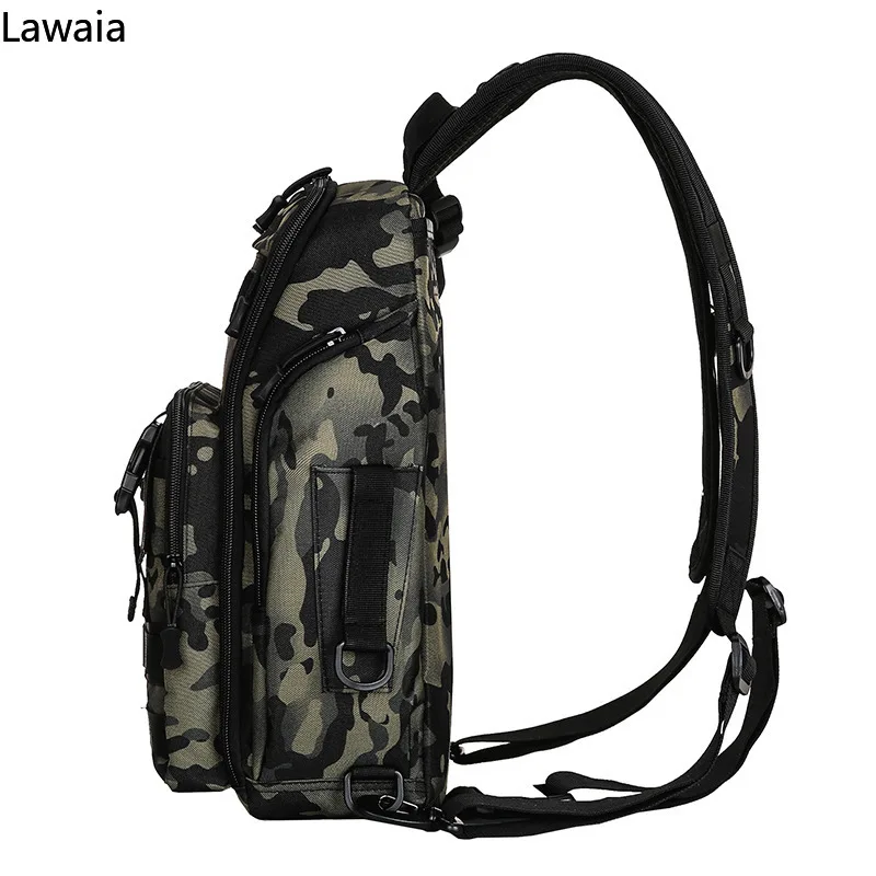 Lawaia New Three Shoulder Strap Single/Double Shoulder Dual Use Bag Waterproof Fishing Gear Fishing Bag Outdoor Crossbody Bag