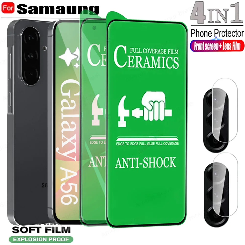

4IN1 Ceramic Film For Samsung A56 A36 A26 A16 A54 A53 A52 A13 A14 A32 A33A34 A23 A25 A35 A15 Galaxy A55 5G Lens Screen Protector