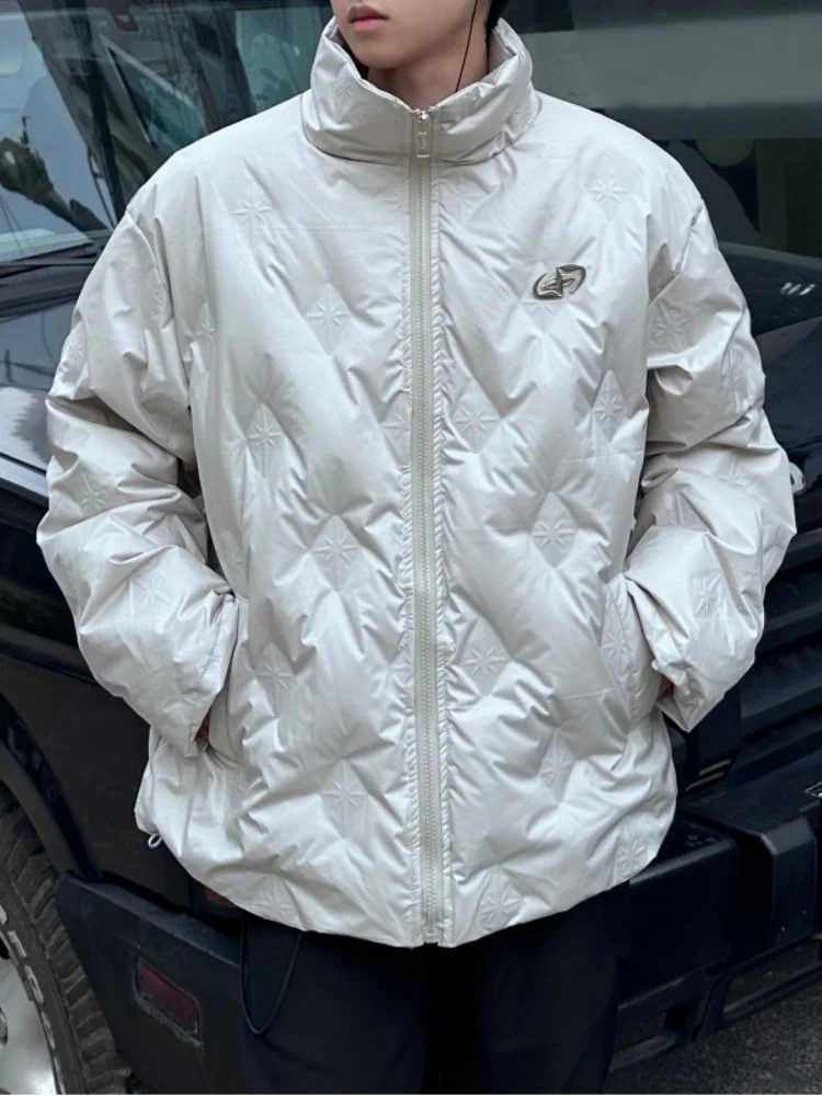 

Легкая тонкая мужская пуховая куртка 2024 года, новая зимняя утепленная модель с воротником-стойкой, белая, с наполнителем из перьев, уникальный дизайн, защита от холода