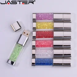 JASTER-Pendrive de cristal creativo 2,0, unidad Flash USB de 128GB, 4GB, 8GB, memoria extraíble de 16GB, 32GB, regalo de boda, grabado de nombre, 64GB