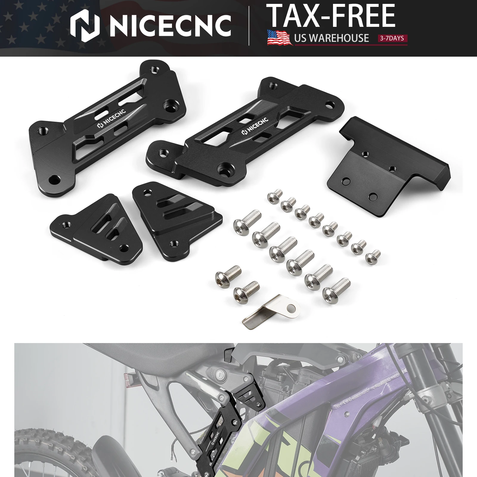 

NICECNC For 2025 2024 2023 Surron Electric Bike 50MM Seat Riser Seat Heighten Raise Bracket Kit For Surron Light Bee X S L1E