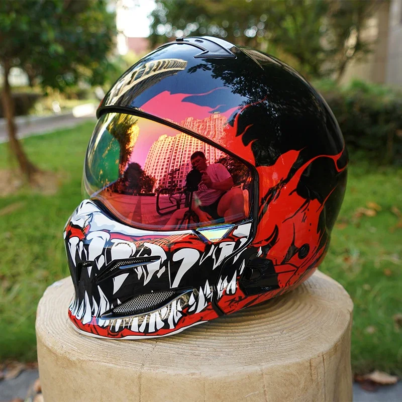 Scorpion Retro Motorcycle Helmet with Removable Front Module, Transparent Lens, Available in Multiple Sizes, Motorcycle Safety