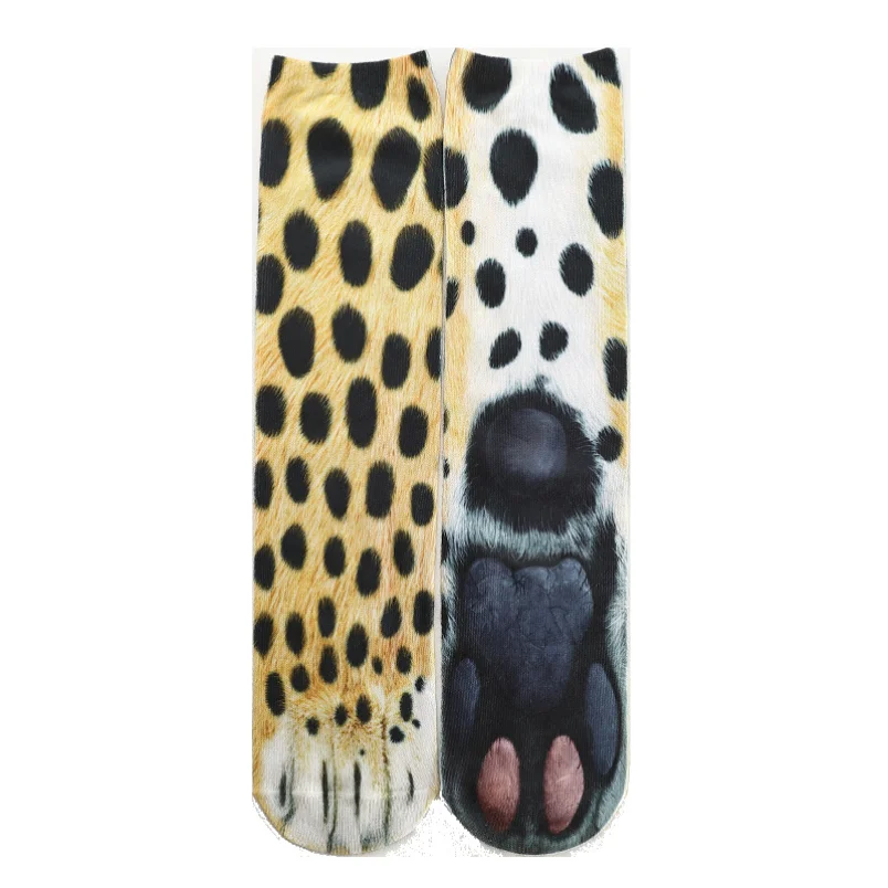 3D-Druck-Socken, lustig, weiblich, für Damen, Herren, Hund, Katze, Neuheit, lässige Strumpfwaren, Baumwolle, männliche Pfote, Socke, Leopard, Eisbär, Geschenk, 2024, neuer Trend