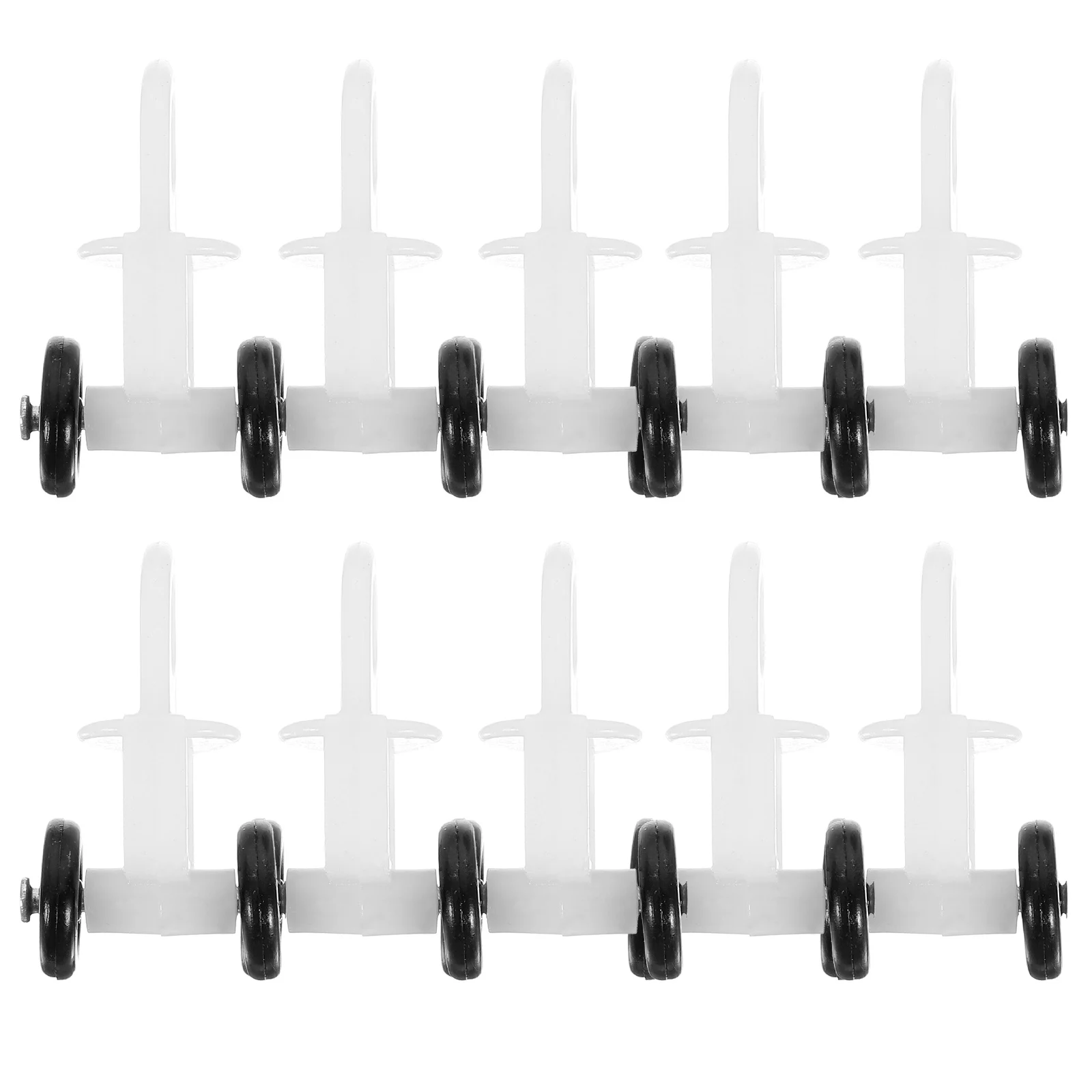 

20Pcs Curtain Track Pulley Plastic Stable Silent Double Bend Rollers for Drapery Ceiling Rail Sliding Curtain