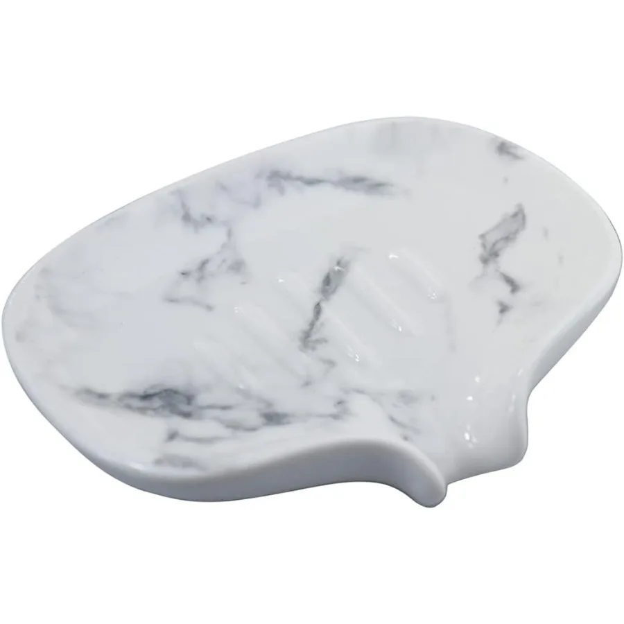 

Soap Dish with Drain Ceramic Marble Soap Holder Soap Saver for Bar Soap Kitchen Sink and Bathroom Shower