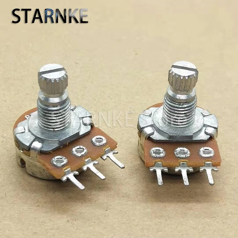 5PCS 16 Type Single 3Pins Potentiometer B250K Audio/speaker/amplifier Volume Potentiometer Handle Length 13MM