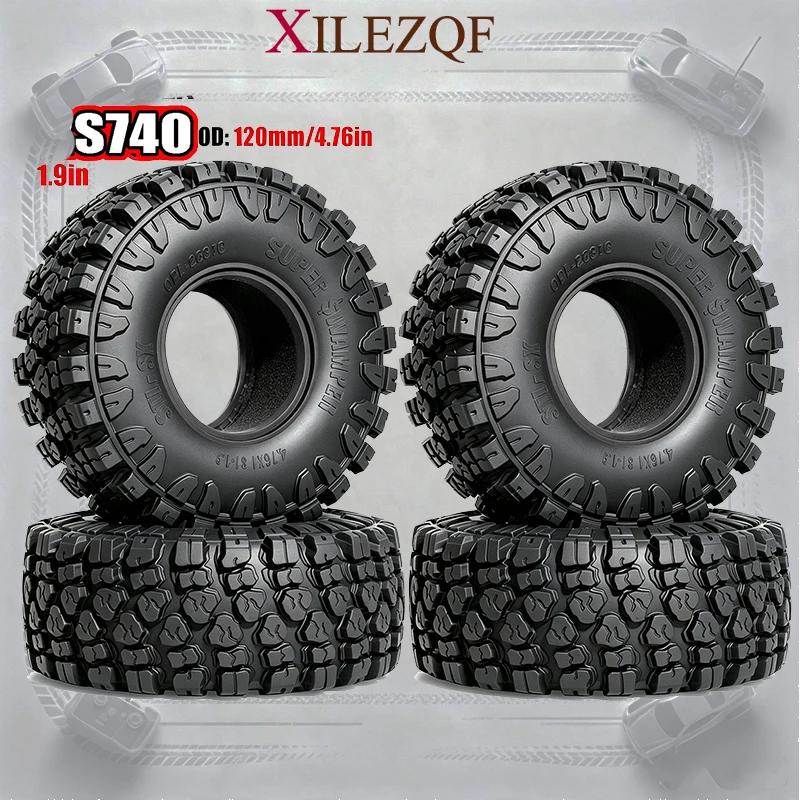 4Pcs 1.9 Inch RC Crawler Tires for 1/10 RC Crawler Car SCX10 TRX4 WLtoys FMS YK Upgrade Parts