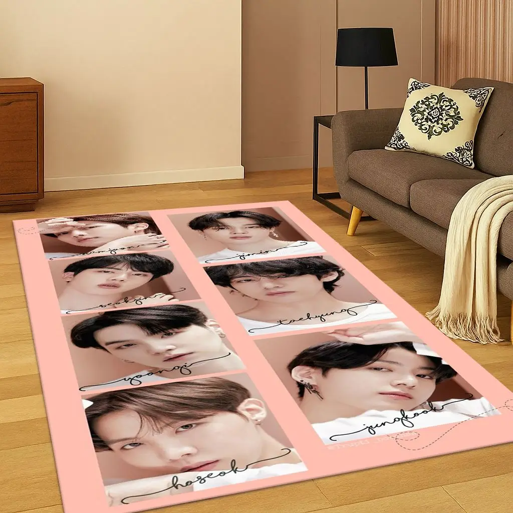 Kpop Star B-BTS Kim JIN SUGA V السجاد البساط لغرفة النوم غرفة المعيشة أريكة المنزل ممسحة ديكور المنزل ، منطقة البساط سجادة أرضية غير قابلة للانزلاق هدية #1