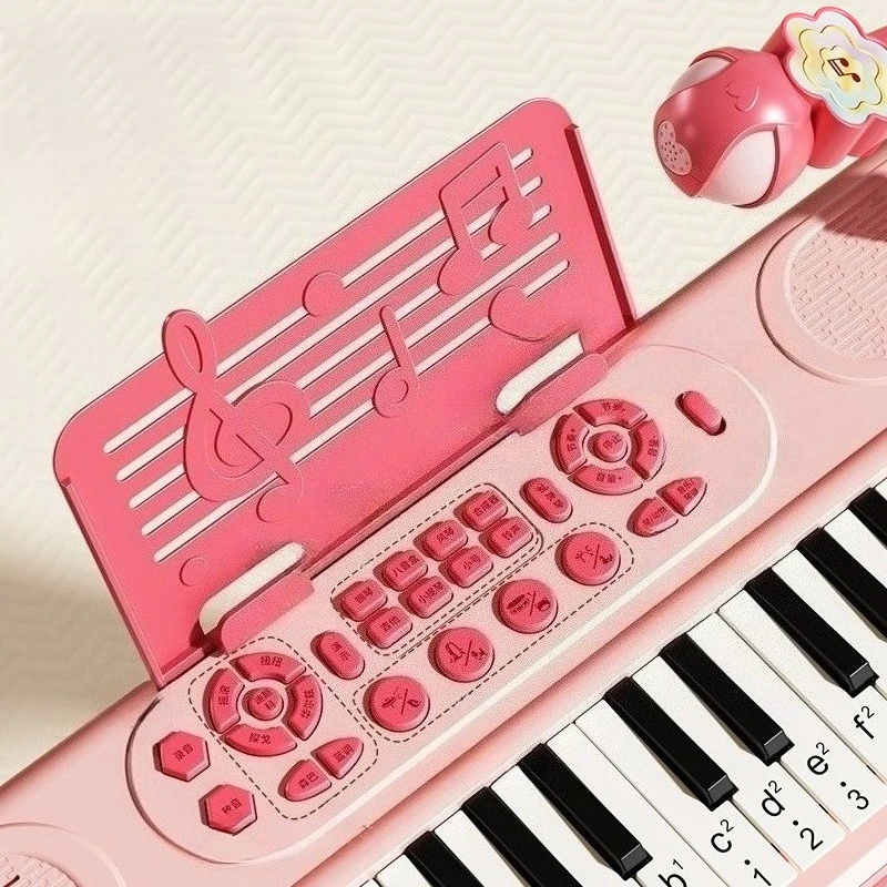 بيانو إلكتروني للأطفال قابل لإعادة الشحن مع ميكروفون للأطفال ألعاب تعليمية بيانو بنات لعبة آلة موسيقية هدية عيد ميلاد