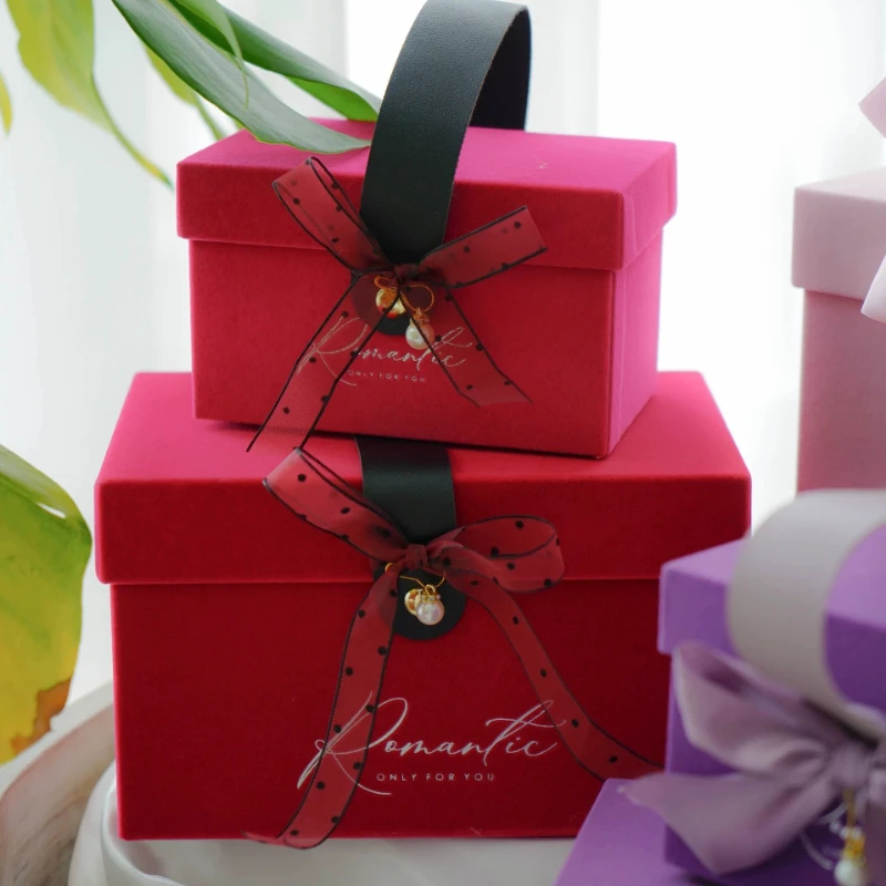 Birthday Anniversary Handheld Gifts Box Party Wedding Candy Packaging Boxs Bow Valentine's Day Mother's Day Gift Decoration Box view 6