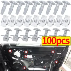 10~100Pcs Car Engine Clamp Buckle Fixed Cover Screws Bolts Fastener Suitable for Peugeot 206 207 407 Aluminum Nail Holder Set