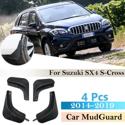 For Suzuki SX4 S-Cross 2014 ~ 2019 Mudguards Fender Mud Flap Guard Splash Mudguard Accessories Auto Styline Front Rear Mudflaps