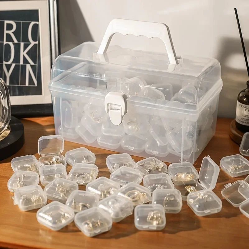 

10PCS Jewelry Storage Display Earplugs, Rings Earrings Bracelets Ear Clips Storage Capacity Storage Portable Transparent Cover