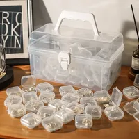10PCS Jewelry Storage Display Earplugs, Rings Earrings Bracelets Ear Clips Storage Capacity Storage Portable Transparent Cover