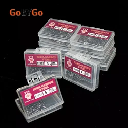 GoByGo 스틸 낚시 후크, 잉어 낚시 지그 헤드 세트, 고탄소 태클, 잉어 낚시 후크, 100 개, 1 박스