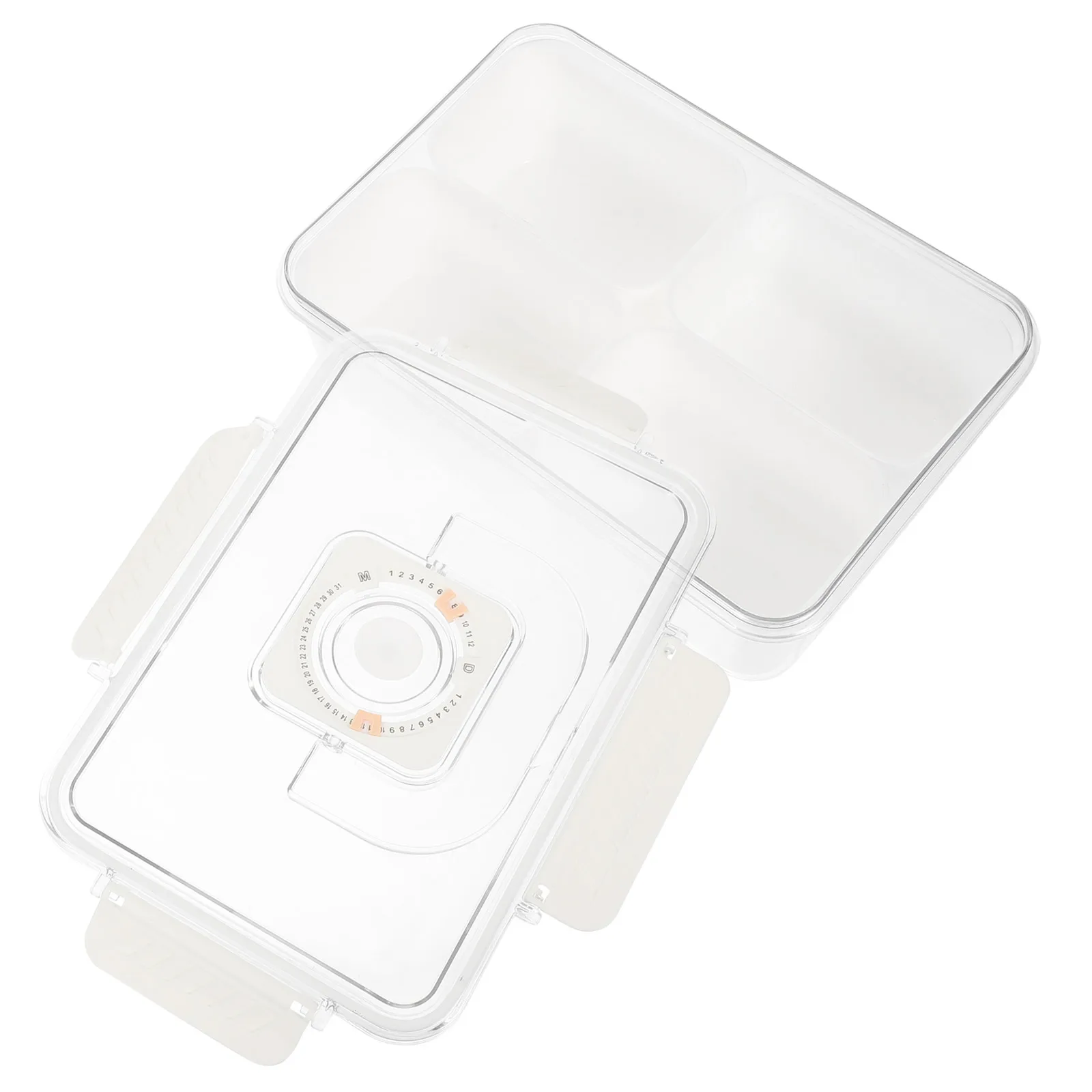 

Spice Storage Box 4 Compartments Clear Plastic Condiment Container Kitchen Supplies Reusable Seasoning Holder Portable Snack