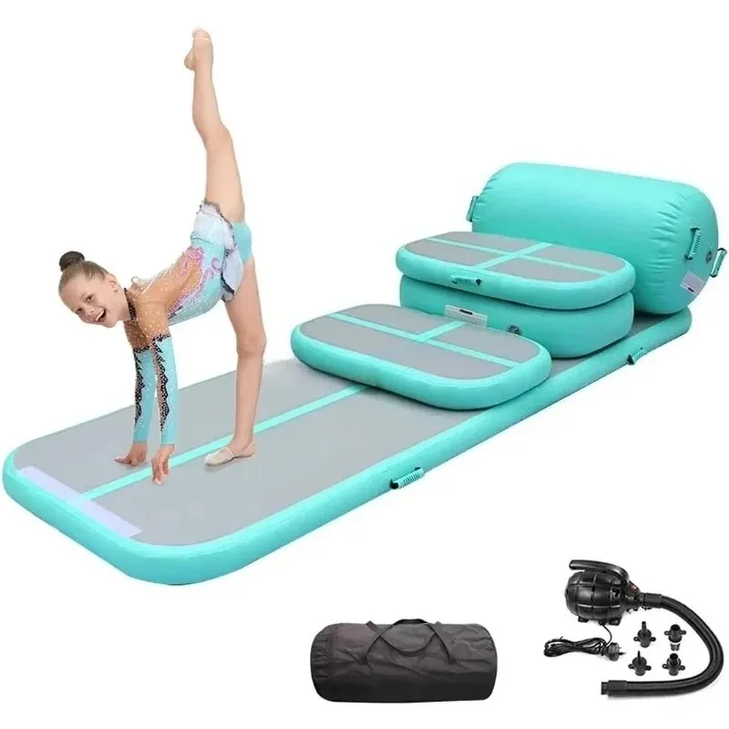 300x100x10cm Custom Inflatable Gymnastics Mat, Durable Thickened Inflatable Brushed Fabric Pad for Home and Outdoor Use