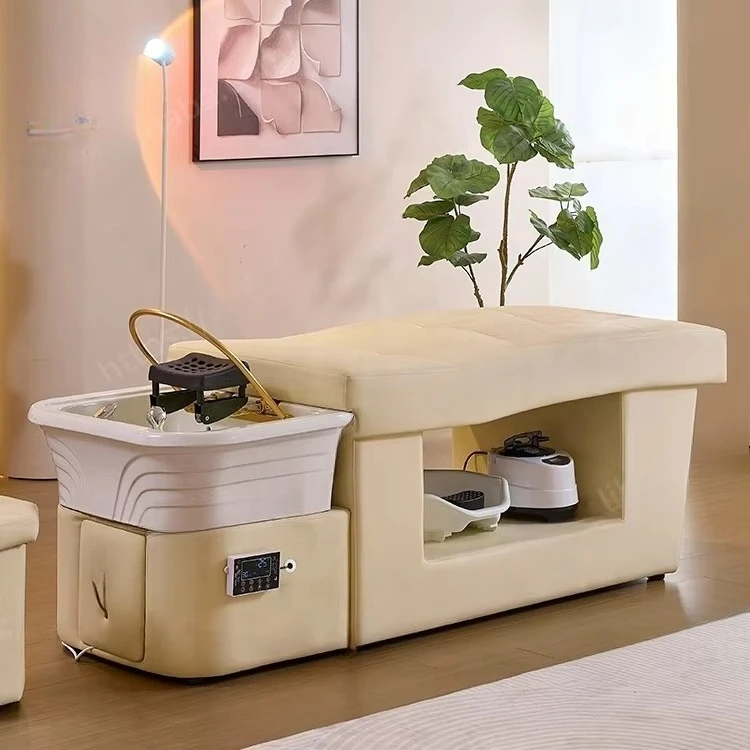 

Мытье волос, салон красоты, шампунь, кресло, тайский массажный стол, электрическая японская спа-кровать для головы