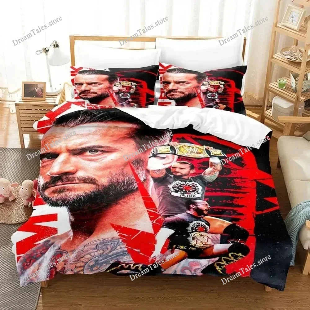 

CM Punk Aew The Best in The World Bedding Set Duvet Cover Bed Set Quilt Cover Pillowcase Comforter King Queen Size Boys Adult