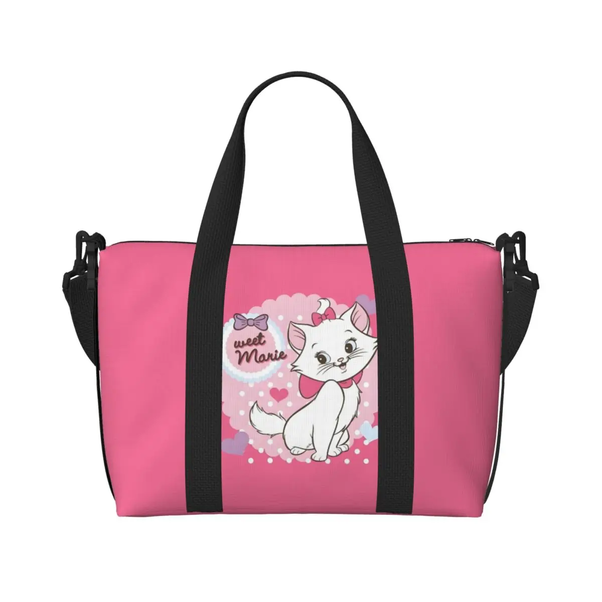 

Большая большая сумка-тоут Marie Cat для женщин, милая персидская сумка для покупок с котом, пляжная дорожная сумка для спортзала