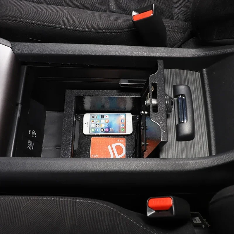 For Honda Pilot 2015-2022 Car Armrest Box Safe Combination Lock Storage Box Carbon Steel Interior Storage Accessories 1 Pcs