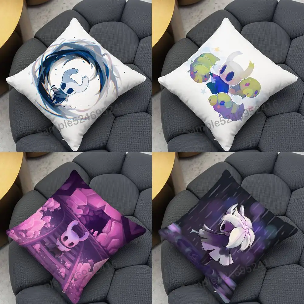H-Hollow Knight Game Throw Pillow Cover Home Decor Art Design Pillowcase Cushion Cover for Bed Sofa Living Room Indoor