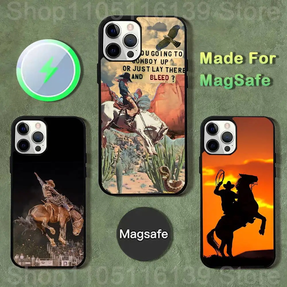 

Extreme Sport Rodeo Cowboy Phone Case For iPhone 17,16,15,14,13,12,11,Pro,Max,Plus,Mini,SE4,E Magnetic Magsafe Wireless Charging