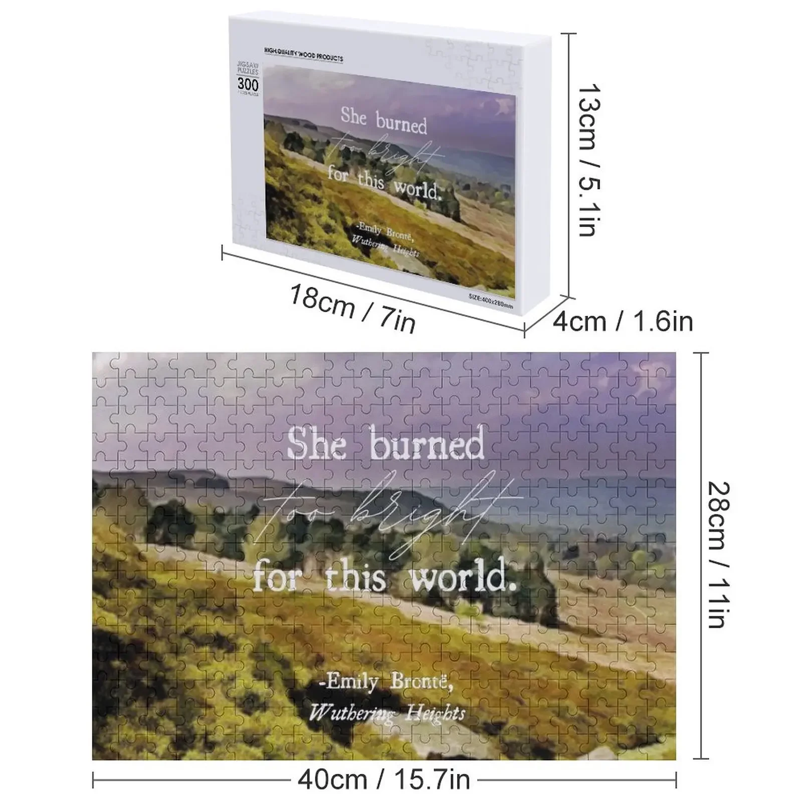 Wuthering Heights Quote muito brilhante Quebra-cabeça Quebra-cabeça de madeira adulto personalizado