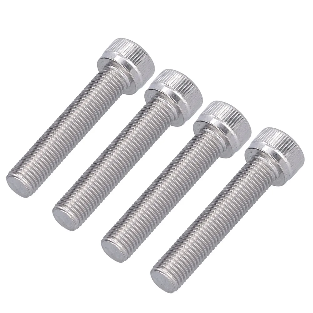 4PCS Fastener Stainless Steel Hex Bolt Fine Pitch 1.25mm Bright Finish Allen Head Bolt Cap Screw For DIY Jobs