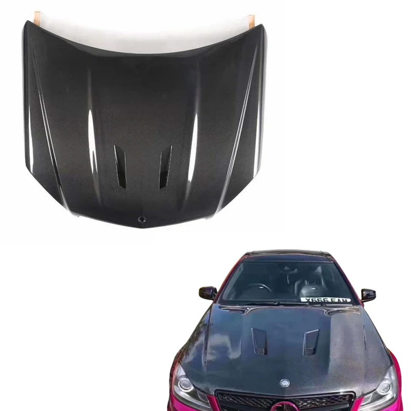 

Car Exterior Parts Carbon Fiber Engine Cover Upgrade for C Class W204 Engine Hood Refit Front Bonnet Body Kit