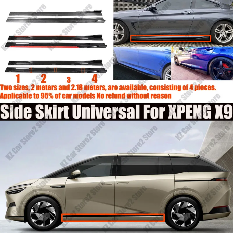 

FOR XPENG X9 2M Car Side Skirt Extension Plate Lip Separator Bumper 2.18M Racing Side Spoiler Universal Car Side