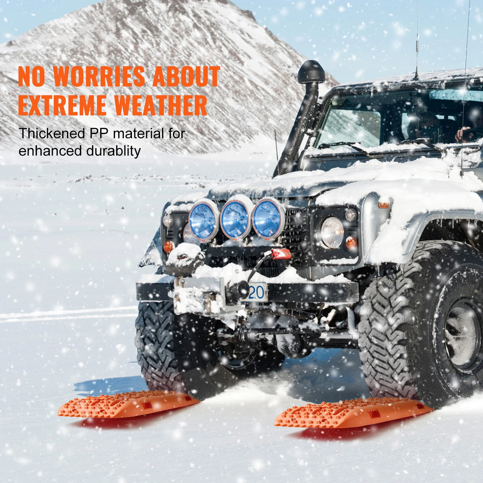 SucceBuy لوحات سحب 10 طن مع لوحات استرداد PP للمركبات/السيارات/البيك آب/سيارات الدفع الرباعي/المركبات الترفيهية خارج الطريق زوج حصيرة سحب الإطارات - 2