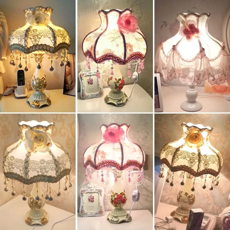 

European style lamp creative luxury warm pastoral Princess bedside lamp lamp