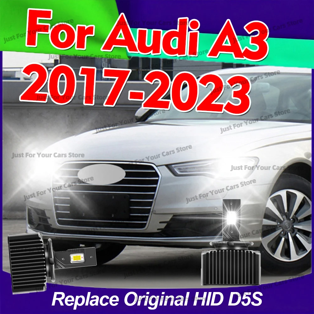 2x HID To LED D5S Head Lamp 3570 CSP Bulbs 30000LM Car Headlights 6000K White 12V For Audi A3 2017 2018 2019 2020 2021 2022 2023